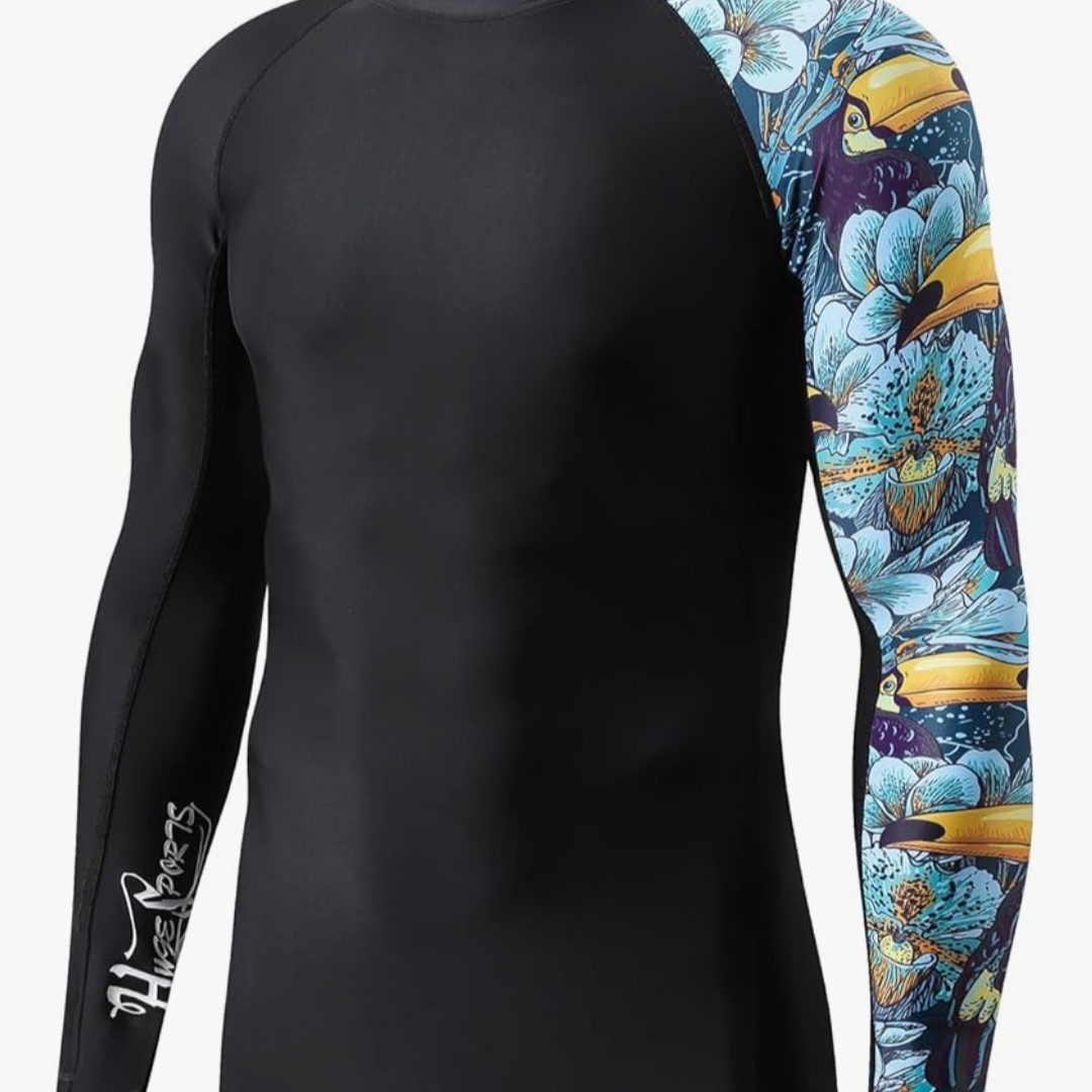 Men's Black And Blue Rash Guard By [Brand]